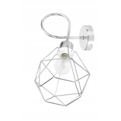 LAMPA KINKIET ścienny stały loft drut na E27 chrom