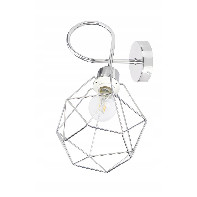 LAMPA KINKIET ścienny stały loft drut na E27 chrom