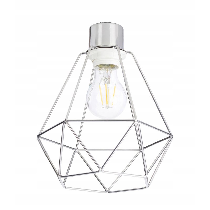 LAMPA KINKIET ścienny stały loft drut na E27 chrom