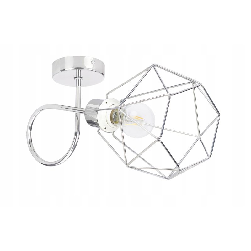 LAMPA KINKIET ścienny stały loft drut na E27 chrom