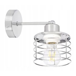 LAMPA KINKIET ścienny stały loft drut na E27 chrom