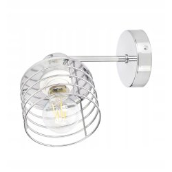 LAMPA KINKIET ścienny stały loft drut na E27 chrom