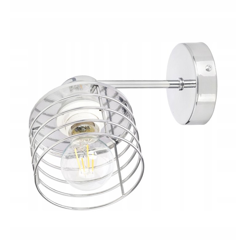 LAMPA KINKIET ścienny stały loft drut na E27 chrom