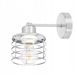 LAMPA KINKIET ścienny stały loft drut na E27 chrom