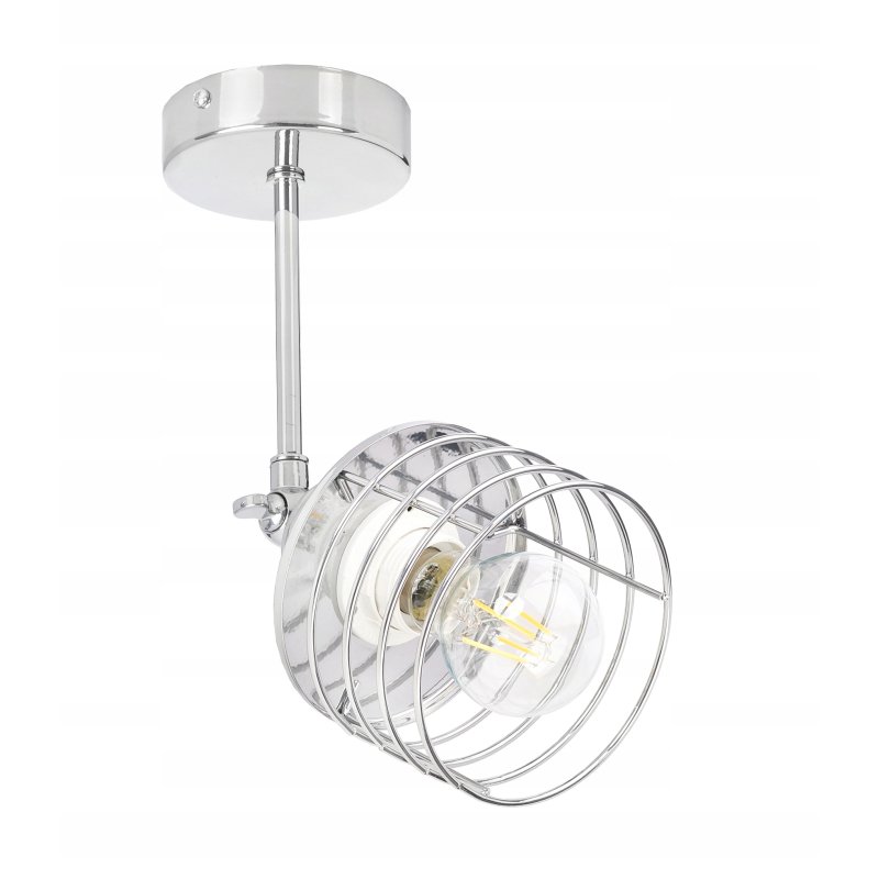 LAMPA KINKIET ścienny ruch loft drut na E27 chrom