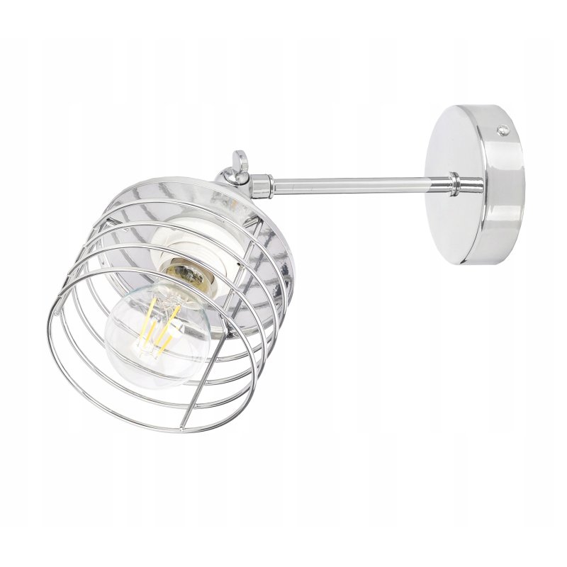LAMPA KINKIET ścienny ruch loft drut na E27 chrom