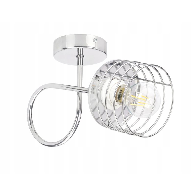 LAMPA KINKIET ścienny stały loft drut na E27 chrom