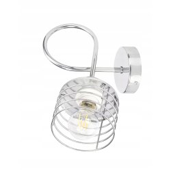 LAMPA KINKIET ścienny stały loft drut na E27 chrom