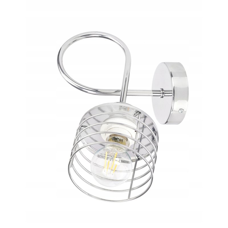 LAMPA KINKIET ścienny stały loft drut na E27 chrom