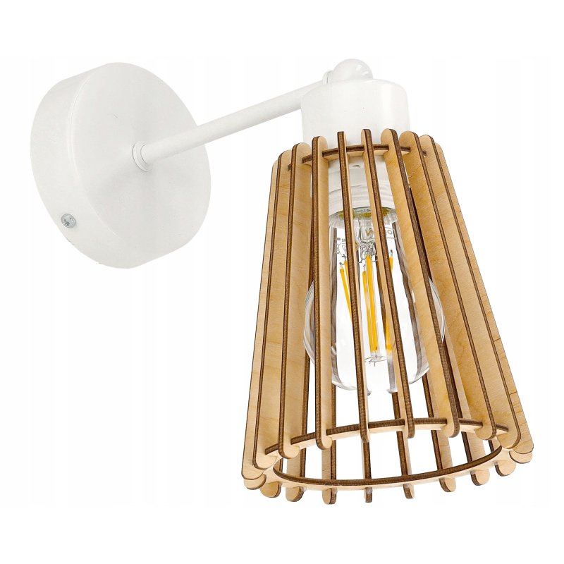 LAMPA kinkiet na E27 ścienny stały loft Drewno eko