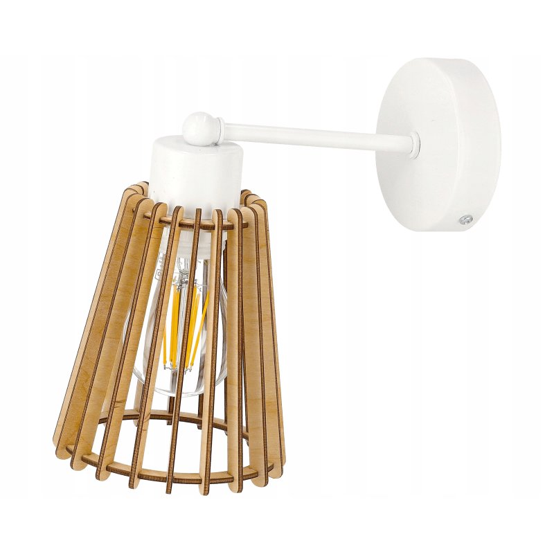 LAMPA kinkiet na E27 ścienny stały loft Drewno eko