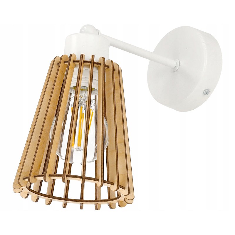 LAMPA kinkiet na E27 ścienny stały loft Drewno eko