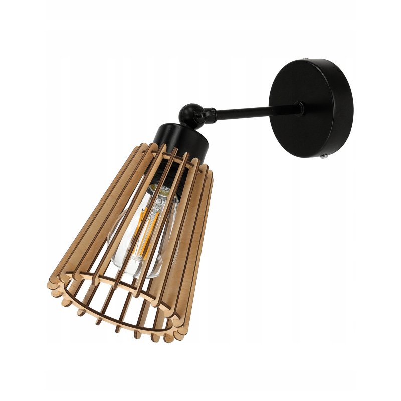 LAMPA kinkiet E27 ścienny ruch loft Drewno eko