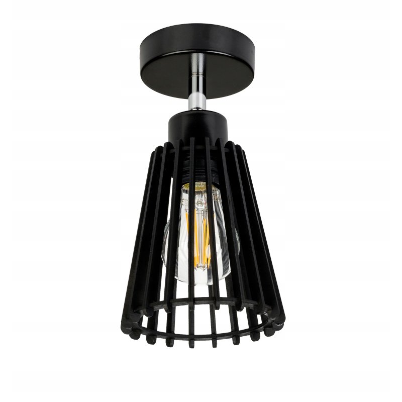 LAMPA czarna kinkiet E27 ścienny ruchomy loft Drewno piramidka eko czarny