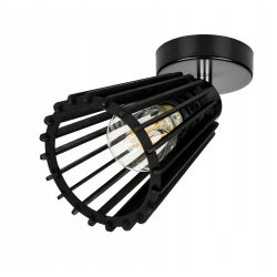 LAMPA czarna kinkiet E27 ścienny ruchomy loft Drewno piramidka eko czarny