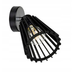 LAMPA czarna kinkiet E27 ścienny ruchomy loft Drewno piramidka eko czarny