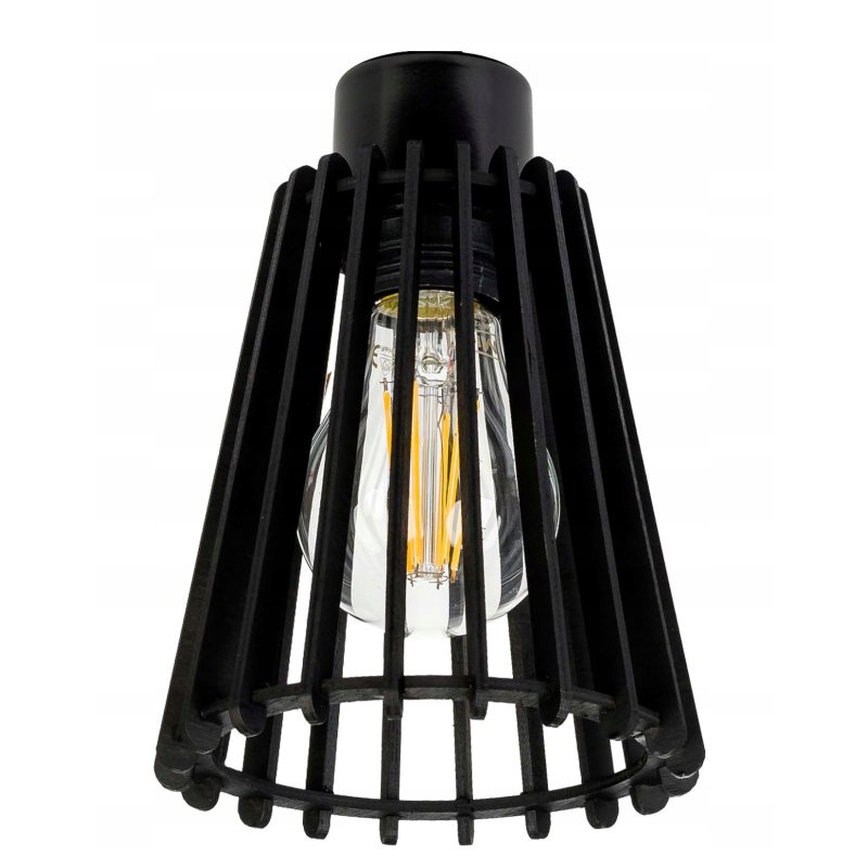 LAMPA czarna kinkiet E27 ścienny ruchomy loft Drewno piramidka eko czarny