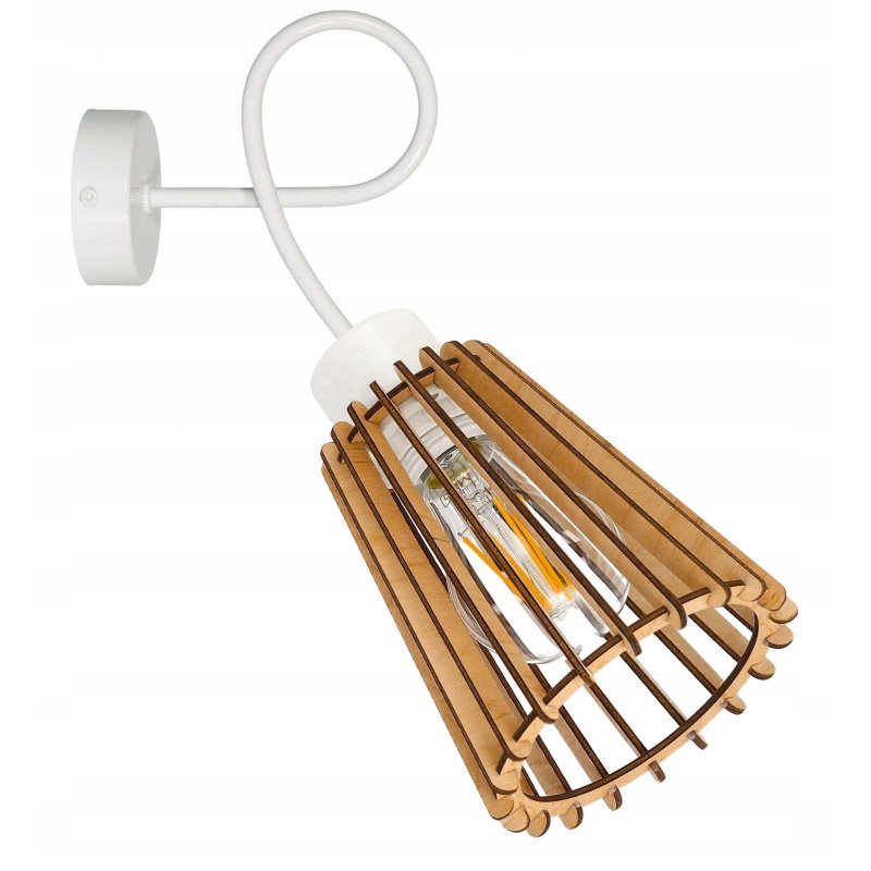 LAMPA kinkiet na E27 ścienny stały loft Drewno eko