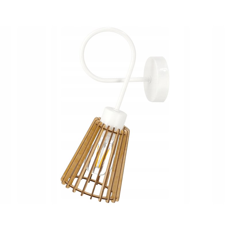 LAMPA kinkiet na E27 ścienny stały loft Drewno eko