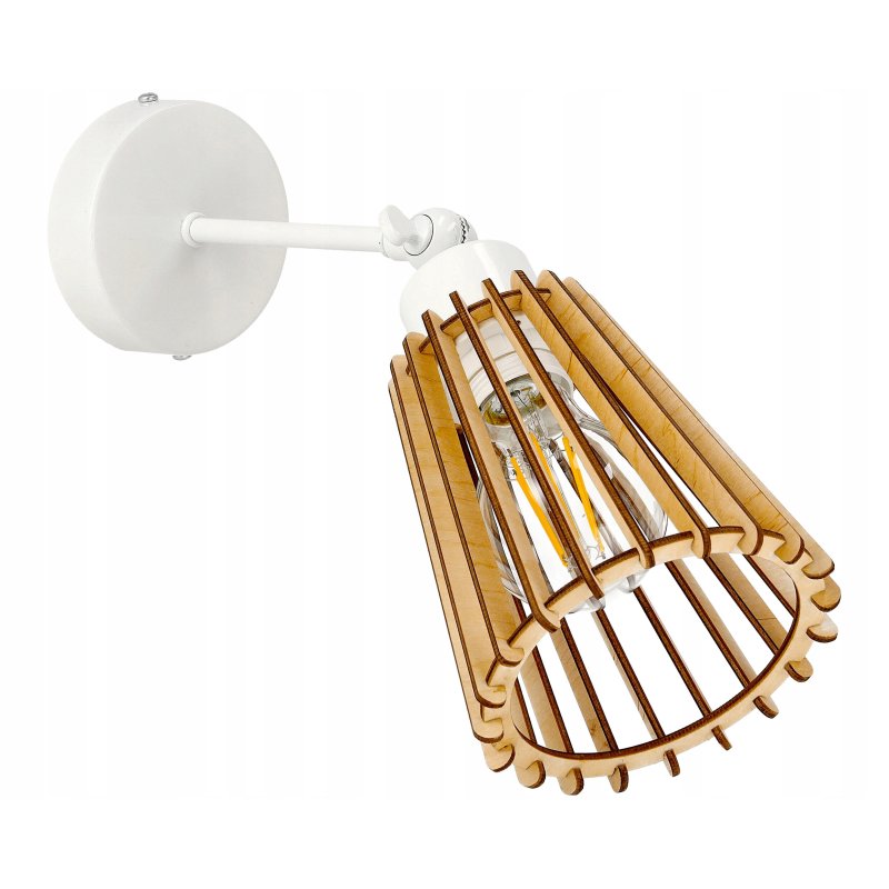 LAMPA kinkiet na E27 ścienny ruch loft Drewno eko