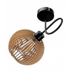 LAMPA KINKIET E27 ścienny stały loft KULA Drewno