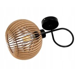 LAMPA KINKIET E27 ścienny stały loft KULA Drewno