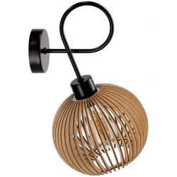 LAMPA KINKIET E27 ścienny stały loft KULA Drewno