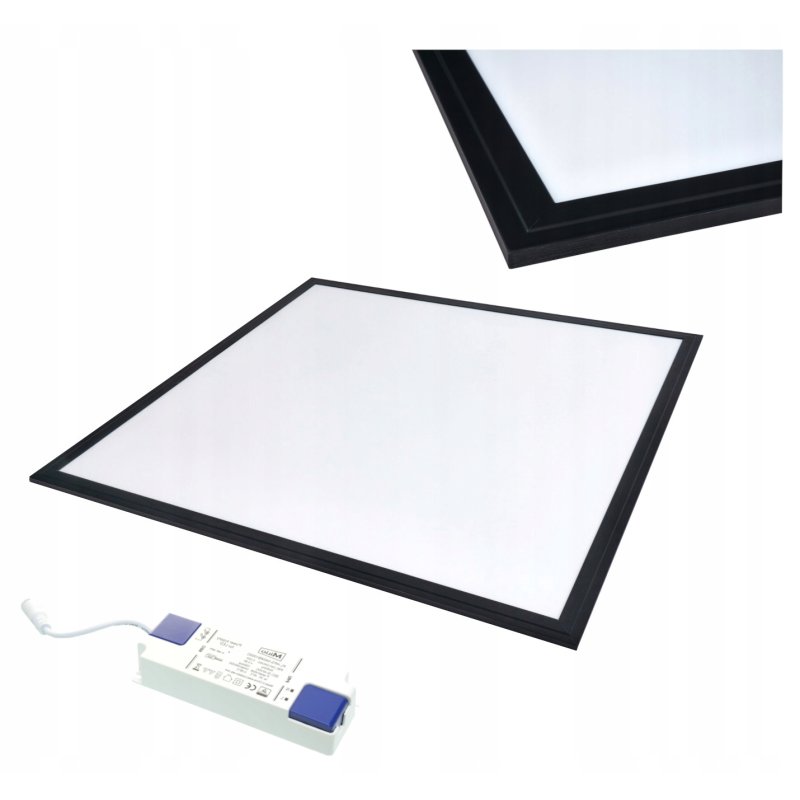 Panel kaseton lampa LED 40W CCD 60x60 oprawa natynkowa barwa NW czarny PCV