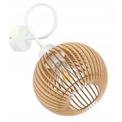 LAMPA KINKIET E27 ścienny stały loft KULA Drewno