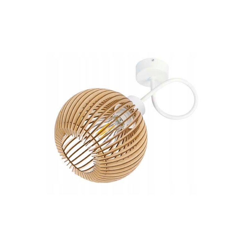 LAMPA KINKIET E27 ścienny stały loft KULA Drewno
