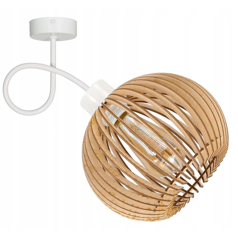 LAMPA KINKIET E27 ścienny stały loft KULA Drewno