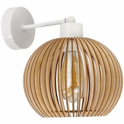 LAMPA KINKIET E27 ścienny stały loft KULA Drewno