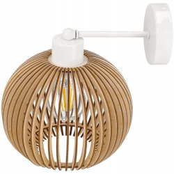 LAMPA KINKIET E27 ścienny stały loft KULA Drewno