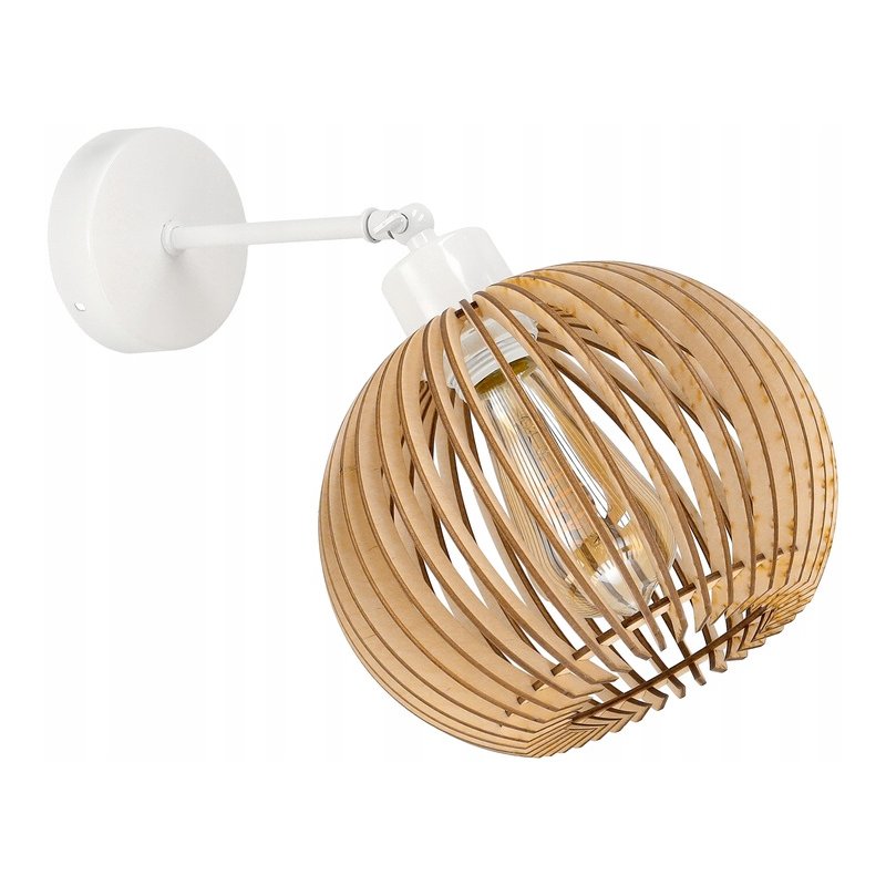 LAMPA KINKIET na E27 ścienny ruch loft KULA Drewno