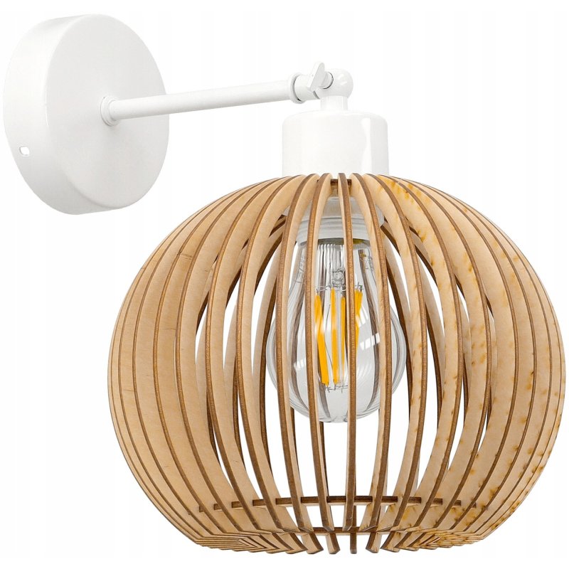 LAMPA KINKIET na E27 ścienny ruch loft KULA Drewno