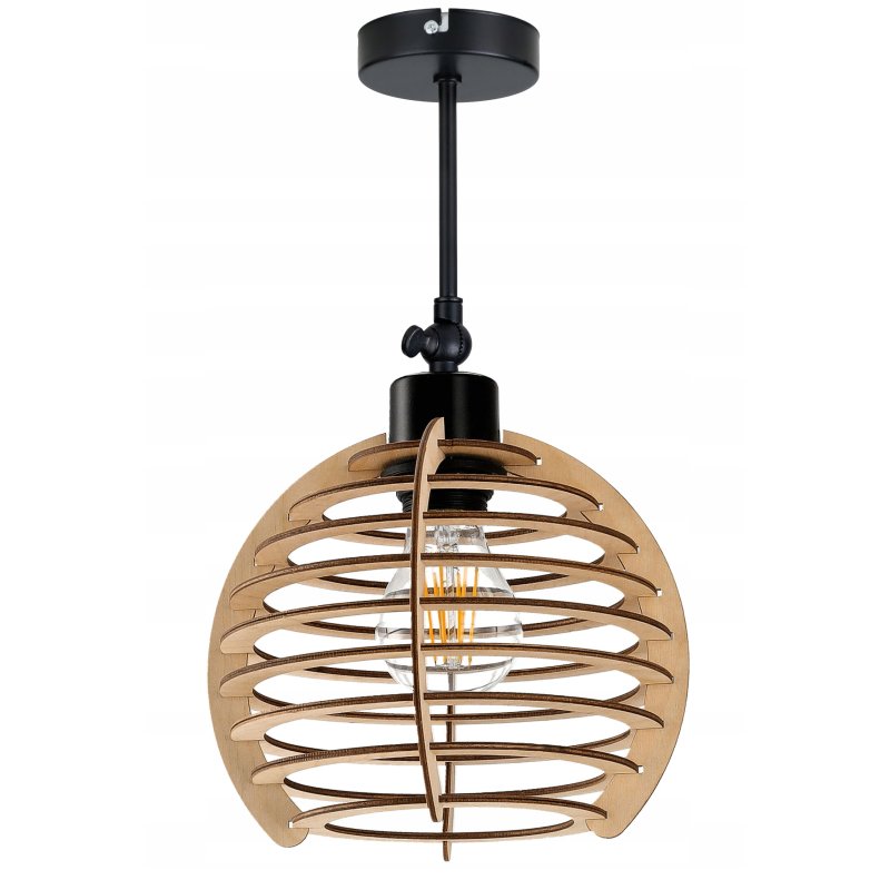LAMPA kinkiet E27 ścienny ruch loft Drewno sfera 1