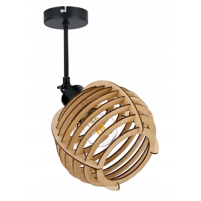 LAMPA kinkiet E27 ścienny ruch loft Drewno sfera 1