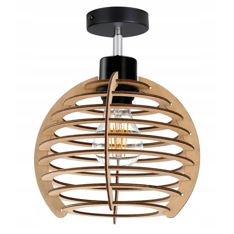 LAMPA kinkiet E27 ścienny ruch loft Drewno sfera 1