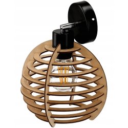 LAMPA kinkiet E27 ścienny ruch loft Drewno sfera 1