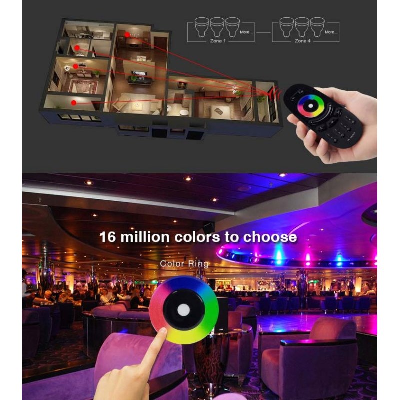 PILOT 4-strefowy MiLight FUT096B taśm LED RGB RGBW