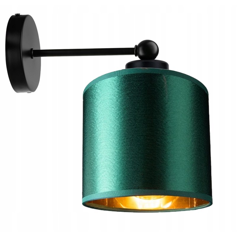 LAMPA KINKIET ścienny stały E27 LOFT abażur złoty