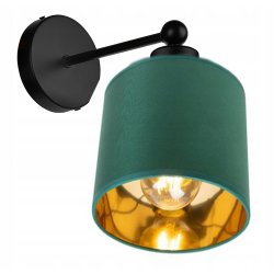 LAMPA KINKIET ścienny stały E27 LOFT abażur złoty