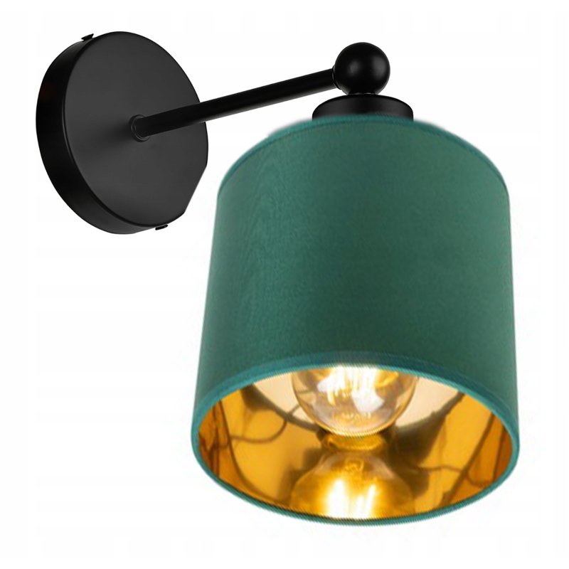 LAMPA KINKIET ścienny stały E27 LOFT abażur złoty