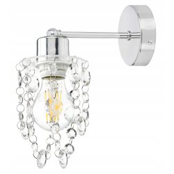 Lampa kinkiet ścienny chrom kryształowy glamour