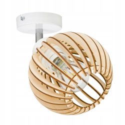 Lampa kinkiet E27 ścienny ruchomy loft kula drewno