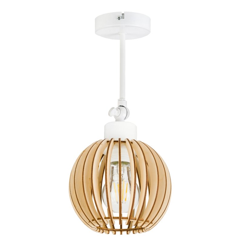 Lampa kinkiet E27 ścienny ruchomy loft kula drewno