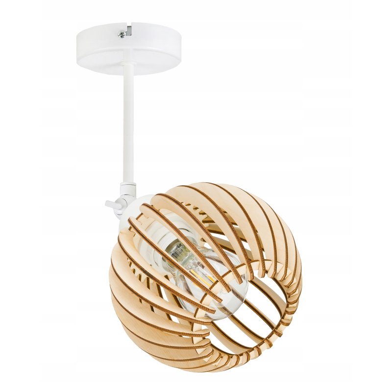 Lampa kinkiet E27 ścienny ruchomy loft kula drewno