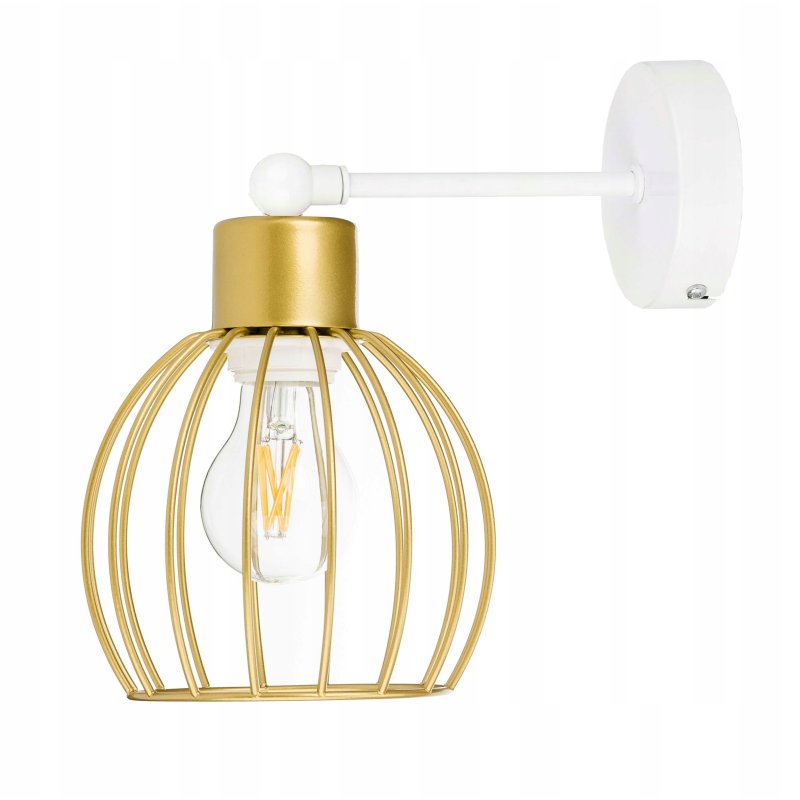 LAMPA KINKIET E27 żyrandol stały loft drut złoty 1