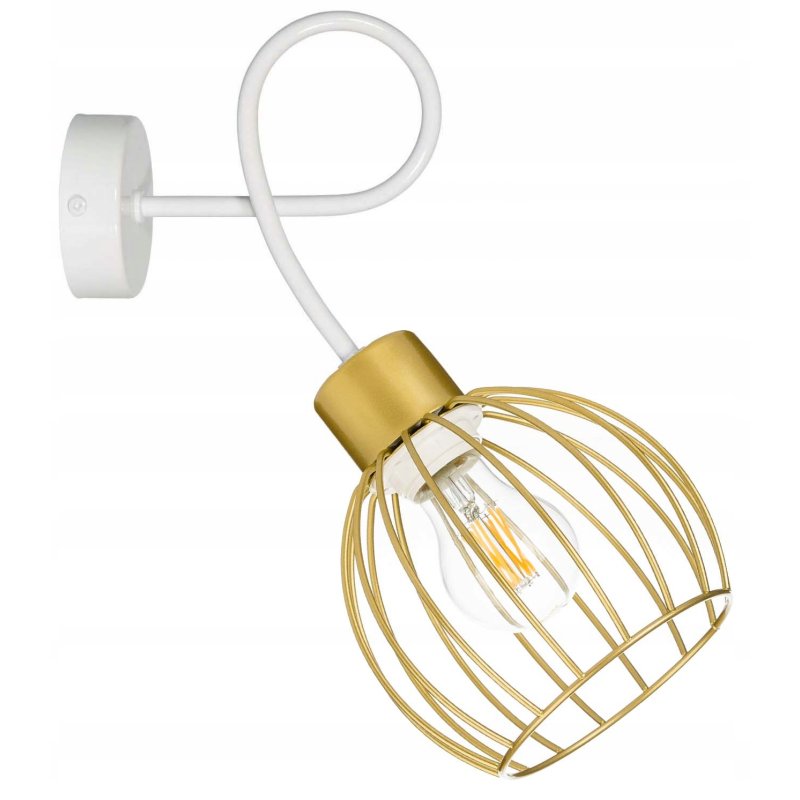 LAMPA KINKIET E27 żyrandol stały loft drut złoty 1