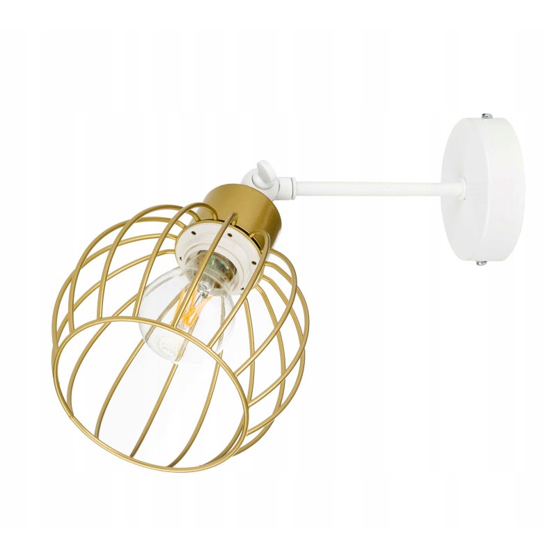 LAMPA KINKIET ścienny regulowany loft drut złoty 1